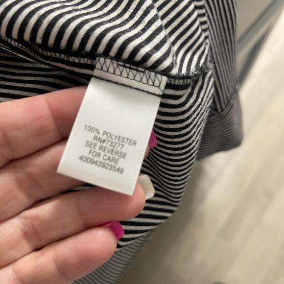 Apt 9 blouse button down up shirt women's size XL 0x black white stripe light wt - Picture 5 of 14